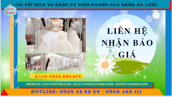 ĐĂNG KÝ KINH DOANH CỬA HÀNG ÁO CƯỚI TẠI NHA TRANG 5 Chi phí mở cửa hàng đồ cưới tại Nha Trang