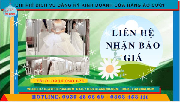 Đăng ký kinh doanh cửa hàng áo cưới tại Quảng Bình 5 Chi phí mở cửa hàng đồ cưới tại Quảng Bình