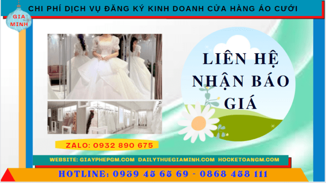 Đăng ký kinh doanh cửa hàng áo cưới tại Quảng Ngãi 5 Chi phí mở cửa hàng đồ cưới tại Quảng Ngãi