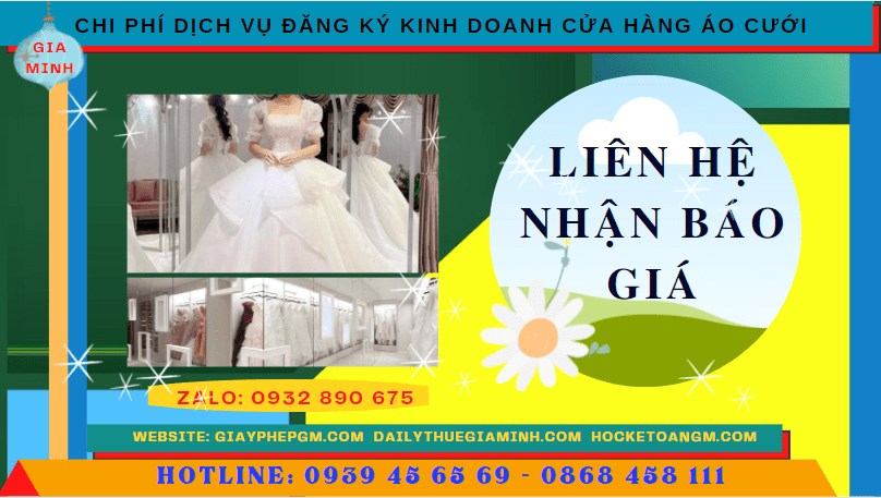 Đăng ký kinh doanh cửa hàng áo cưới tại quảng trị 5 Chi phí mở cửa hàng đồ cưới tại Quảng Trị