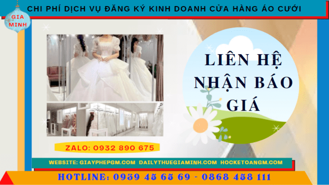 ĐĂNG KÝ KINH DOANH CỬA HÀNG ÁO CƯỚI TẠI SÓC TRĂNG 5 Chi phí mở cửa hàng đồ cưới tại Sóc Trăng