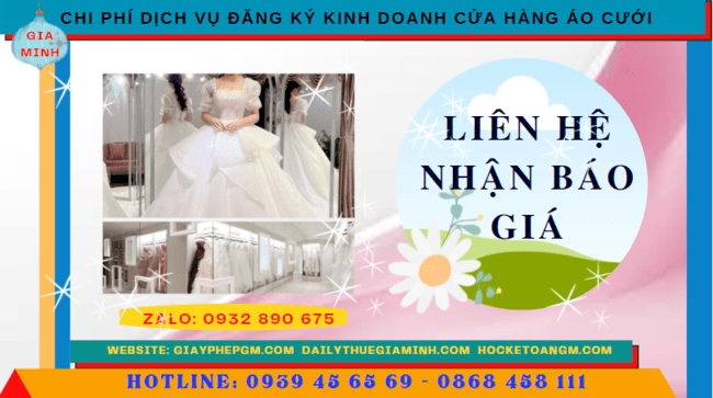 ĐĂNG KÝ KINH DOANH CỬA HÀNG ÁO CƯỚI TẠI THÀNH PHỐ CẦN THƠ 5 Chi phí mở cửa hàng đồ cưới tại Thành Phố Cần Thơ
