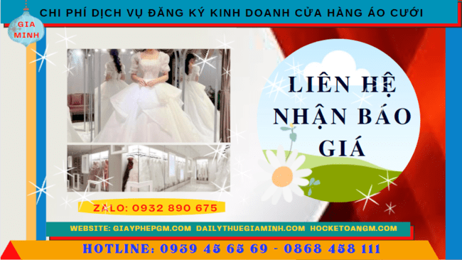 Đăng ký kinh doanh cửa hàng áo cưới tại Thành Phố Hà Nội 11 Chi phí mở cửa hàng đồ cưới tại Thành Phố Hà Nội