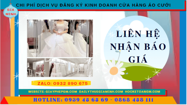 Kinh nghiệm đăng ký kinh doanh cửa hàng áo cưới tại Thành Phố Huế 5 Chi phí mở cửa hàng đồ cưới tại Thành Phố Huế