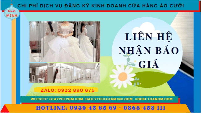 ĐĂNG KÝ KINH DOANH CỬA HÀNG ÁO CƯỚI TẠI TP ĐÀ NẴNG 5 Chi phí mở cửa hàng đồ cưới tại Thành phố Đà Nẵng