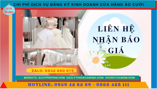Đăng ký kinh doanh cửa hàng áo cưới tại TT Huế 5 Chi phí mở cửa hàng đồ cưới tại Thừa Thiên Huế