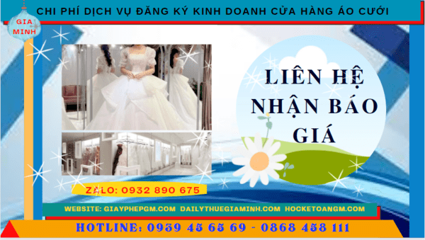 Đăng ký kinh doanh cửa hàng áo cưới tại vĩnh phúc 5 Chi phí mở cửa hàng đồ cưới tại Vĩnh Phúc