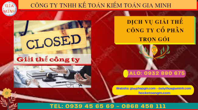 Dịch vụ giải thể công ty cổ phần trọn gói tại ninh thuận 5 Trình tự, thủ tục giải thể công ty cổ phần tại Ninh Thuận