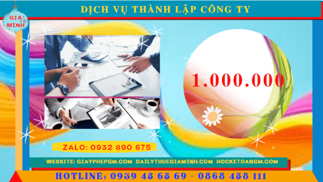 Dịch vụ thành lập công ty huế chỉ 1.000.000 đồng 13 Chi phí dịch vụ thành lập công ty Huế