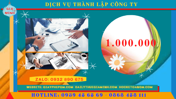 Dịch vụ thành lập công ty hòa bình chỉ 1.000.000 đồng 5 Chi phí dịch vụ thành lập công ty Hòa Bình