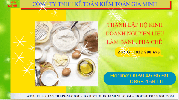 Hồ sơ thành lập hộ kinh doanh nguyên liệu làm bánh, pha chế gồm những gì tại Thành Phố Thủ Đức - TPHCM