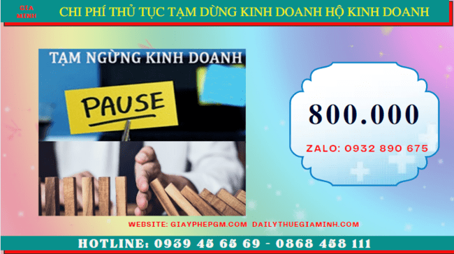 Thủ tục tạm dừng kinh doanh hộ kinh doanh tại Quận Bắc Từ Liêm 5 Chi phí tạm dừng kinh doanh hộ kinh doanh tại Quận Bắc Từ Liêm - Hà Nội