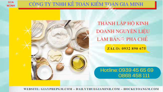 Hồ sơ thành lập hộ kinh doanh nguyên liệu làm bánh, pha chế gồm những gì tại Quận Bình Thạnh- TPHCM