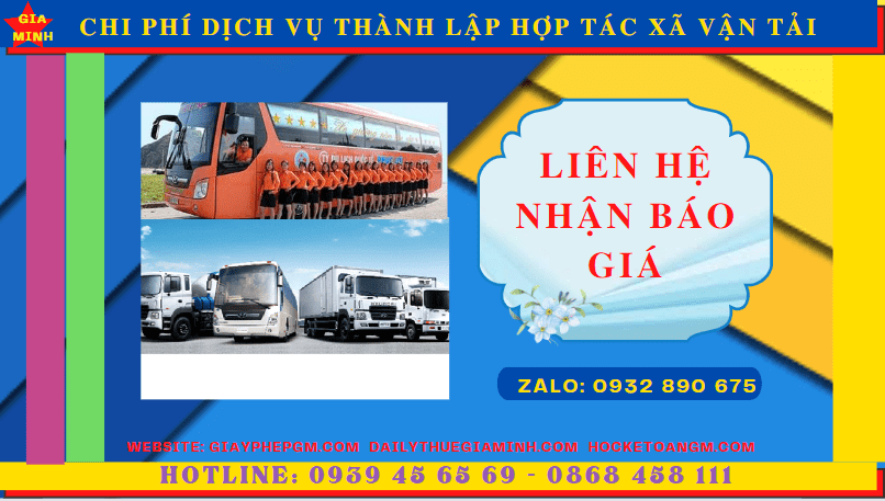 Dịch vụ thành lập hợp tác xã vận tải tại hưng yên 5 Chi phí thành lập hợp tác xã vận tải tại Hưng Yên