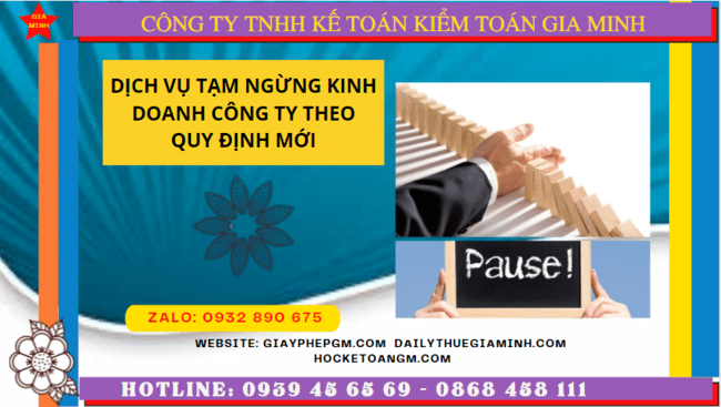 Dịch vụ tạm ngừng kinh doanh công ty tại Bạc Liêu theo quy định mới 5 Thủ tục tạm ngừng kinh doanh công ty tại Bạc Liêu