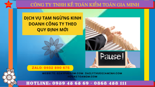 Dịch vụ tạm ngừng kinh doanh công ty tại Bến Tre theo quy định mới 6 Thủ tục tạm ngừng kinh doanh công ty tại Bến Tre