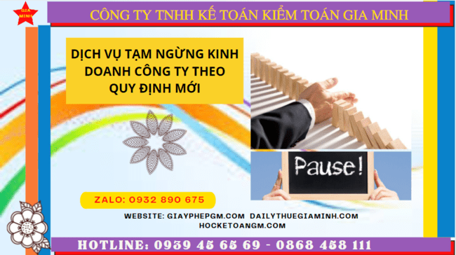 Dịch vụ tạm ngừng kinh doanh công ty tại Đồng Tháp theo quy định mới 5 Thủ tục tạm ngừng kinh doanh công ty tại Đồng Tháp