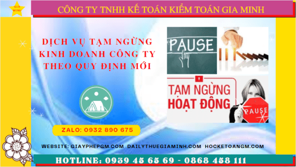 Dịch vụ tạm ngừng kinh doanh công ty tại Bạc Liêu theo quy định mới 8 Thủ tục tạm ngừng hoạt động doanh nghiệp tại Bạc Liêu