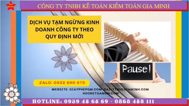 Dịch vụ tạm ngừng kinh doanh công ty tại Hậu Giang theo quy định mới 5 Thủ tục tạm ngừng kinh doanh công ty tại Hậu Giang