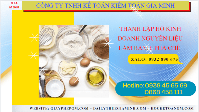 THÀNH LẬP HỘ KINH DOANH NGUYÊN LIỆU LÀM BÁNH, PHA CHẾ TẠI THÀNH PHỐ HÀ NỘI 6 Hồ sơ thành lập hộ kinh doanh nguyên liệu làm bánh, pha chế gồm những gì tại Thành phố Hà Nội