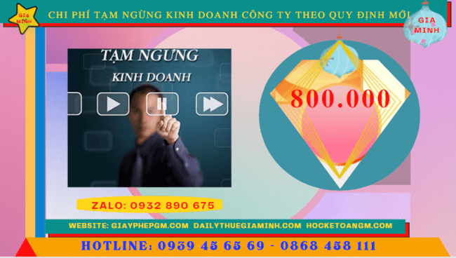 Dịch vụ tạm ngừng kinh doanh công ty tại Thành phố Thủ Đức theo quy định mới 5 Chi phí tạm ngừng kinh doanh công ty tại Thành Phố Thủ Đức - TPHCM