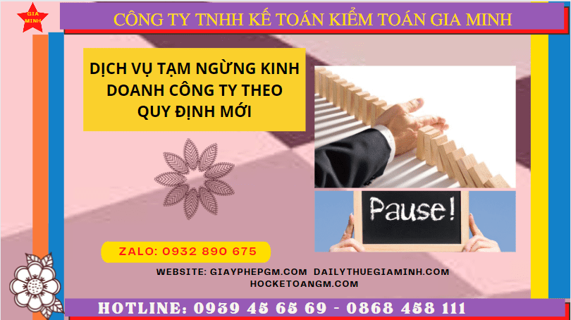 Dịch vụ tạm ngừng kinh doanh công ty tại Tiền Giang theo quy định mới 4 Thủ tục tạm ngừng kinh doanh công ty tại Tiền Giang