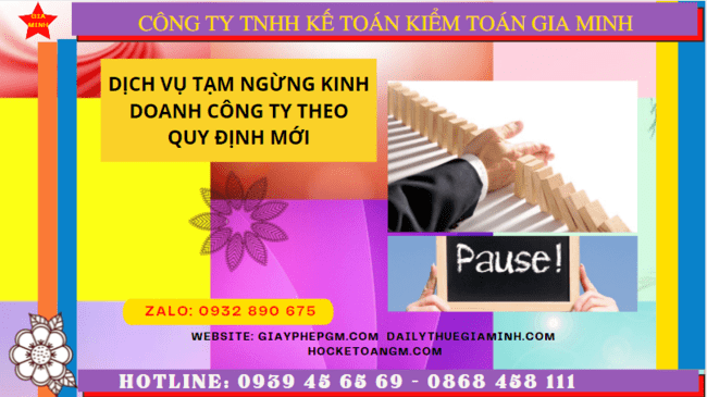 Dịch vụ tạm ngừng kinh doanh công ty tại Trà Vinh theo quy định mới 9 Thủ tục tạm ngừng kinh doanh công ty tại Trà Vinh