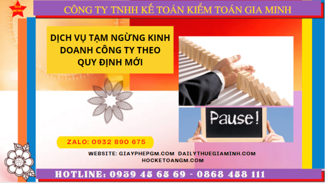 Dịch vụ tạm ngừng kinh doanh công ty tại Vĩnh Long theo quy định mới 5 Thủ tục tạm ngừng kinh doanh công ty tại Vĩnh Long