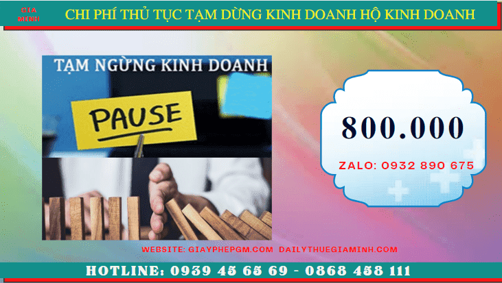 Thủ tục tạm dừng kinh doanh hộ kinh doanh tại Thành phố Cần Thơ 6 Chi phí tạm dừng kinh doanh hộ kinh doanh tại thành phố Cần Thơ