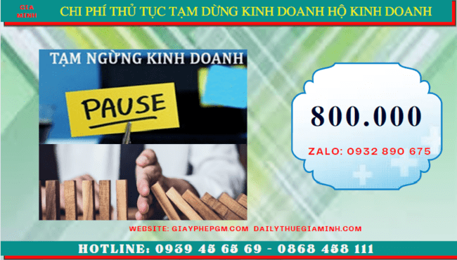 Thủ tục tạm dừng kinh doanh hộ kinh doanh tại Bạc Liêu 6 Chi phí tạm dừng kinh doanh hộ kinh doanh tại Bạc Liêu