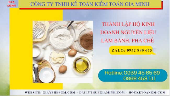 Hồ sơ thành lập hộ kinh doanh nguyên liệu làm bánh, pha chế gồm những gì tại TP Cần Thơ