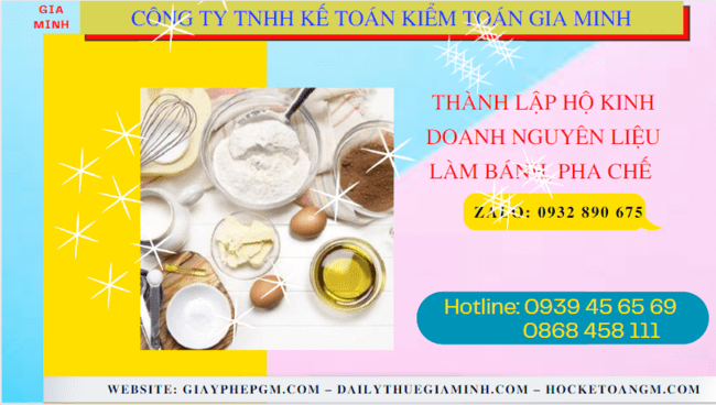 Hồ sơ thành lập hộ kinh doanh nguyên liệu làm bánh, pha chế gồm những gì tại thành phố Cần Thơ