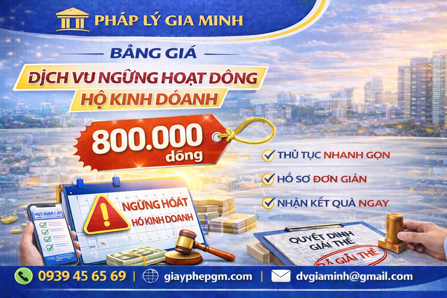 Chi phí tạm ngừng kinh doanh công ty tại Cao Bằng