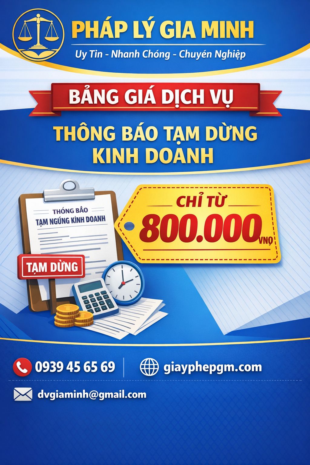 Chi phí tạm ngừng kinh doanh công ty tại Ninh Bình