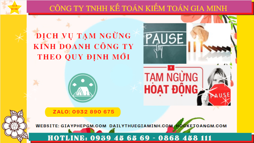Dịch vụ tạm ngừng kinh doanh công ty tại Cà Mau theo quy định mới 8 Thủ tục tạm ngừng hoạt động doanh nghiệp tại Cà Mau