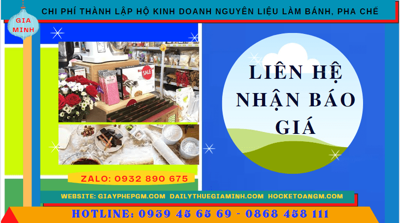Chi phí dịch vụ thành lập hộ kinh doanh nguyên liệu làm bánh, pha chế thành phố Hải Phòng