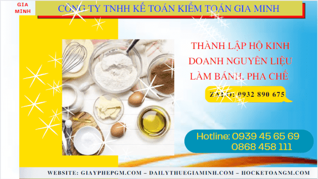 Hồ sơ thành lập hộ kinh doanh nguyên liệu làm bánh, pha chế gồm những gì tại Cà Mau