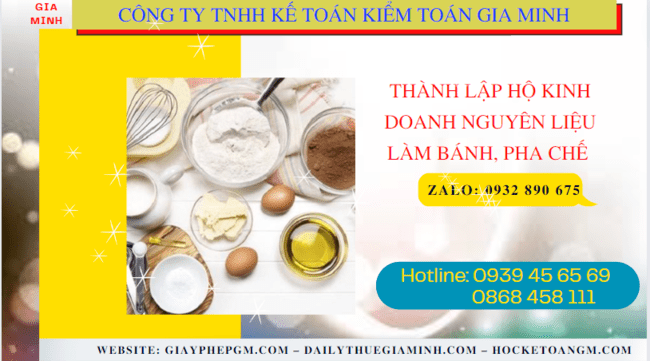 Hồ sơ thành lập hộ kinh doanh nguyên liệu làm bánh, pha chế gồm những gì tại Đồng Tháp