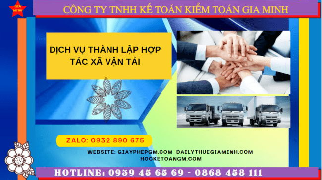 Dịch vụ thành lập hợp tác xã vận tải tại Quận 1 - TPHCM