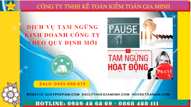 Dịch vụ tạm ngừng kinh doanh công ty tại Đồng Tháp theo quy định mới 8 Thủ tục tạm ngừng hoạt động doanh nghiệp tại Đồng Tháp