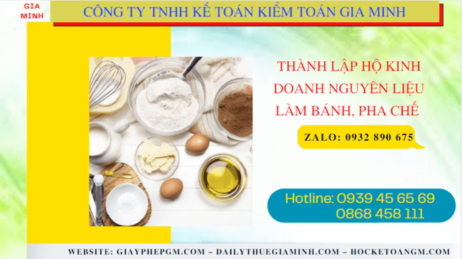 Hồ sơ thành lập hộ kinh doanh nguyên liệu làm bánh, pha chế gồm những gì tại Long An
