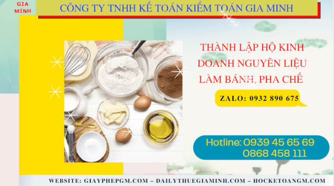 Hồ sơ thành lập hộ kinh doanh nguyên liệu làm bánh, pha chế gồm những gì tại Sóc Trăng