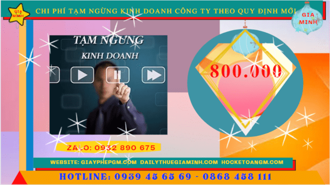 Chi phí tạm ngừng kinh doanh công ty tại Long An
