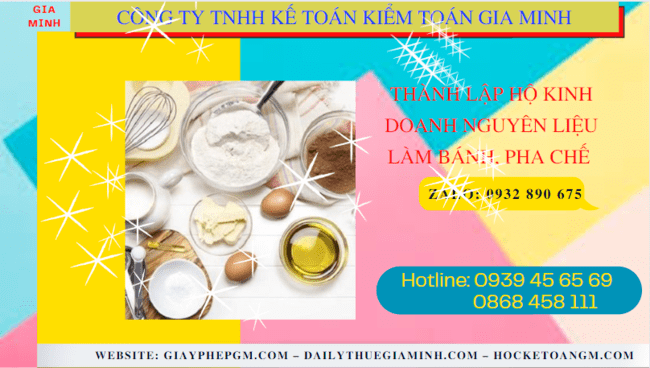 Hồ sơ thành lập hộ kinh doanh nguyên liệu làm bánh, pha chế gồm những gì tại Tiền Giang