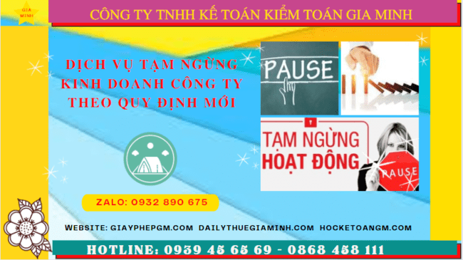 Dịch vụ tạm ngừng kinh doanh công ty tại Hậu Giang theo quy định mới 8 Thủ tục tạm ngừng hoạt động doanh nghiệp tại Hậu Giang