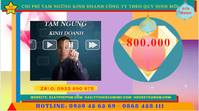 Dịch vụ tạm ngừng kinh doanh công ty tại Sóc Trăng theo quy định mới 6 Chi phí tạm ngừng kinh doanh công ty tại Sóc Trăng
