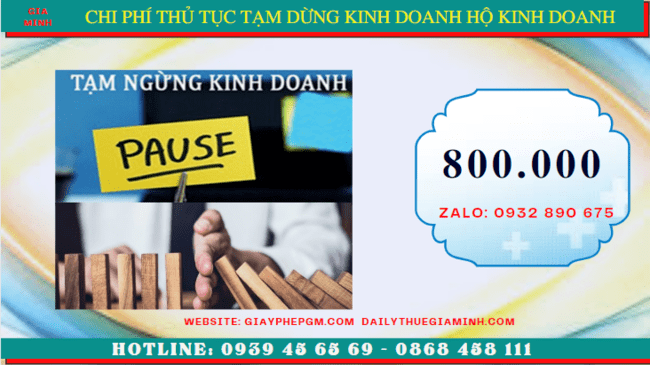 Thủ tục tạm dừng kinh doanh hộ kinh doanh tại Long An 6 Chi phí tạm dừng kinh doanh hộ kinh doanh tại Long An