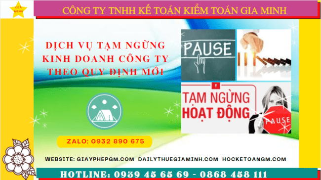 Dịch vụ tạm ngừng kinh doanh công ty tại Kiên Giang theo quy định mới 9 Thủ tục tạm ngừng hoạt động doanh nghiệp tại Kiên Giang