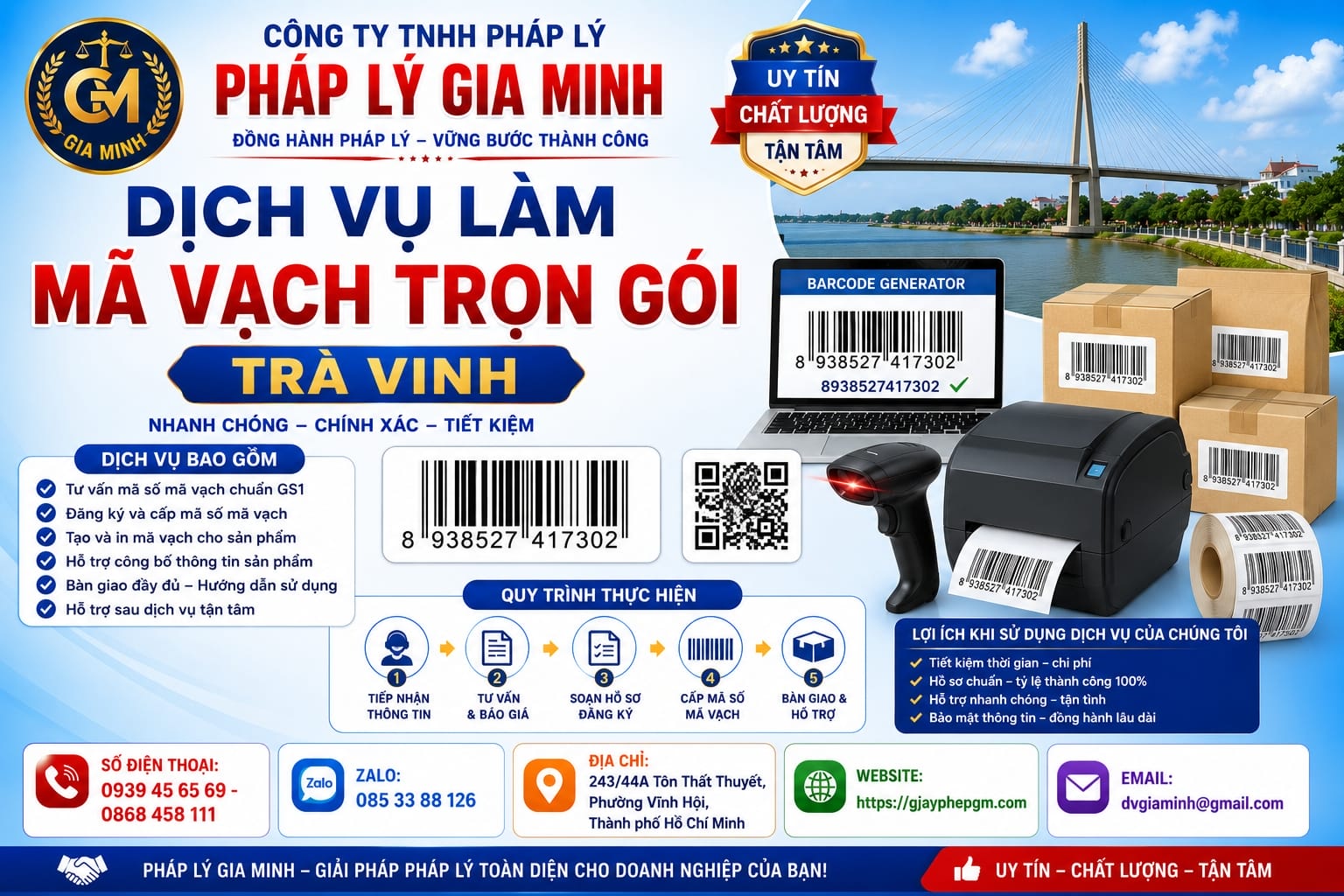 Dịch vụ làm mã vạch trọn gói tại Trà Vinh