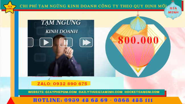 Dịch vụ tạm ngừng kinh doanh công ty tại Tiền Giang theo quy định mới 5 Chi phí tạm ngừng kinh doanh công ty tại Tiền Giang
